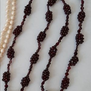 Garnet Necklace and Earrings Set